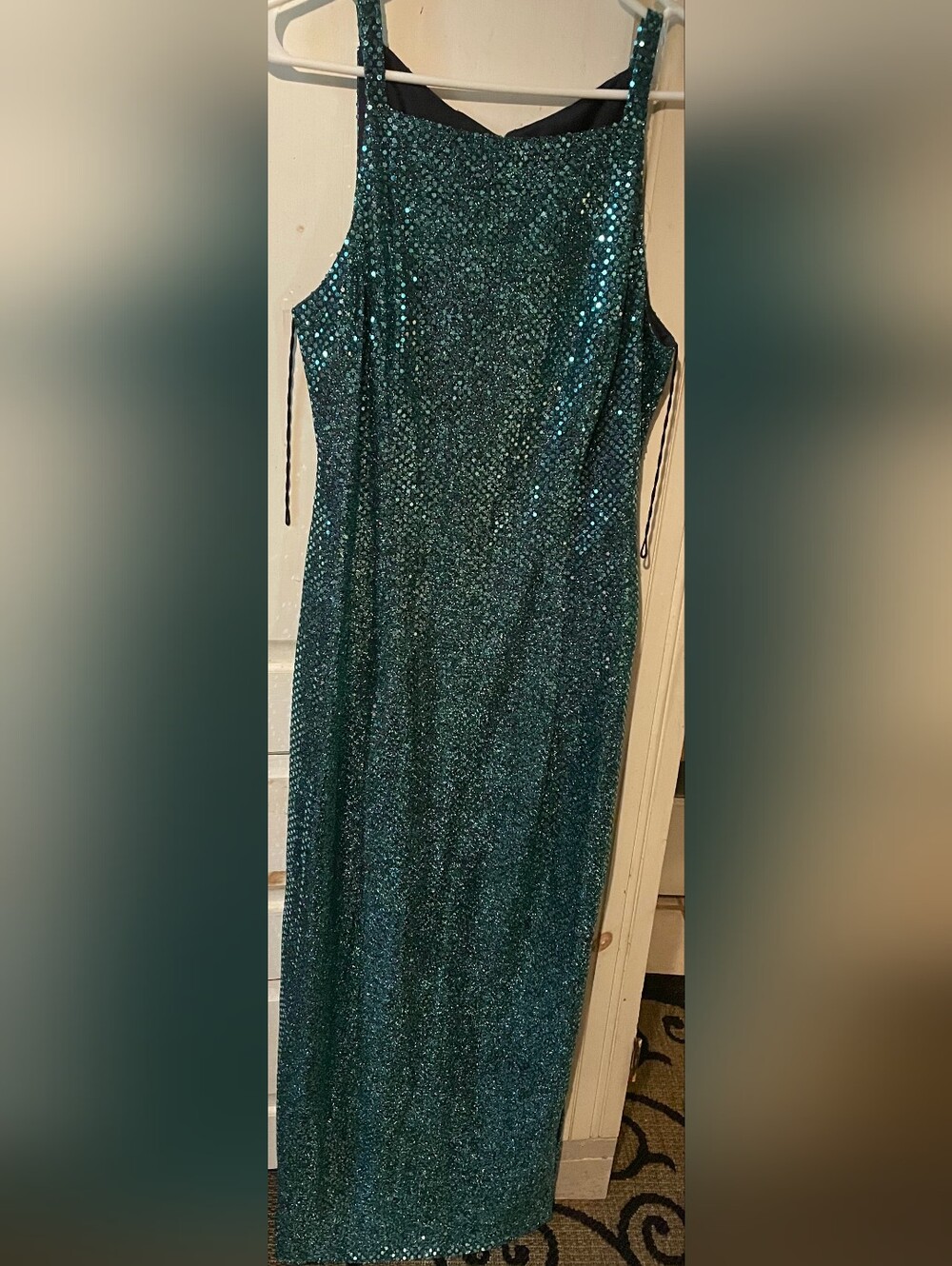 All That Jazz Sparkling Teal Sequin Evening Dress - Women